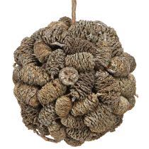 Product Cone ball for hanging alder cones white washed 12cm