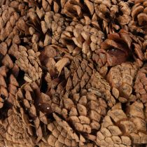 Product Round pine cone pot as a planter, 38cm; round pine cone pot, natural brown, made from pine cones, 38cm x 14cm