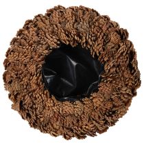 Product Round pine cone pot as a planter, 38cm; round pine cone pot, natural brown, made from pine cones, 38cm x 14cm