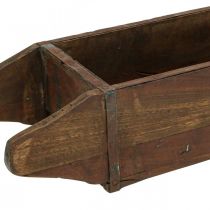 Vintage wooden box planter brick shape wood 42×14.5cm