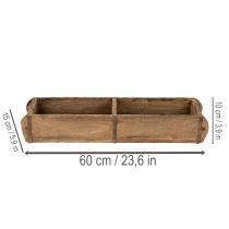 Product Wooden tray with two compartments, authentic brick shape, suitable for home or office, 60cm