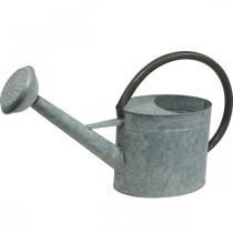 Product Vintage metal watering can, silver-grey, stylish garden decoration, flower vase, L53cm H29cm