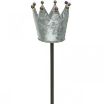 Tealight holder crown for sticking zinc Ø9.5cm H50cm