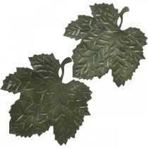 Metal decorative autumn leaves decorative bowl Ø33/40cm set of 2