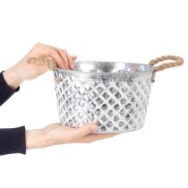 Product Zinc bowl, decorative bowl, metal with rope handle, Ø22cm H12cm