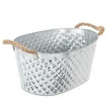 Product Large oval zinc bowl, 31cm x 20cm, H15cm