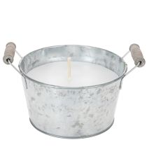 Product Candle in a zinc bucket for atmospheric decoration on terrace and balcony 15cm