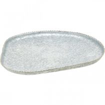 Product Decorative tray, metal tray, zinc tray, antique look, 30.5 cm