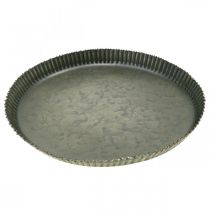 Product Decorative plate zinc plate metal plate anthracite gold Ø28cm