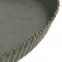 Decorative plate zinc plate metal plate anthracite gold Ø28cm