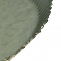 Decorative plate zinc plate metal plate anthracite gold Ø20.5cm