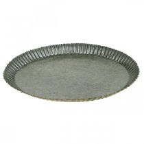 Product Decorative plate zinc plate metal plate anthracite gold Ø24cm