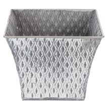 Product Zinc pot with diamond pattern, H15cm
