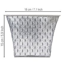 Product Zinc pot with diamond pattern, H15cm