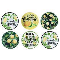 Product Lemon Decorative Ceramic Coasters Round Assorted Ø10.5cm 6pcs