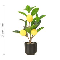 Product Artificial Lemon Tree Decoration 28cm Plant Pot Green Yellow
