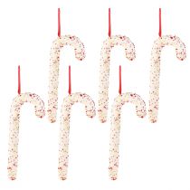 Product Candy Cane Hangers White Colorful Glitter Decoration 30cm 4-Piece Set