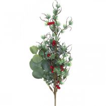 Christmas branch artificial green red berries decoration 70cm