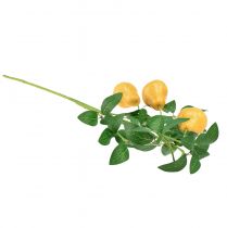 Product Artificial decorative pear branch, yellow, 75cm, fruit branch, artificial flower decoration