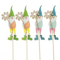 Product Dwarf decoration with flower flower plug wood 4×10,5cm 12pcs