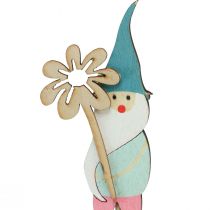 Product Dwarf decoration with flower flower plug wood 4×10,5cm 12pcs