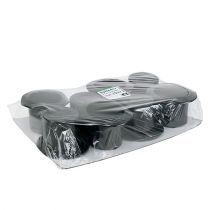 Product Cylinder black 8cm 8pcs