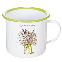 Product Decorative mug/plant pot, enamelled, Ø11.5cm H10cm