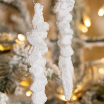 Product Icicle decoration snow-covered Christmas tree decoration 14cm 4 pieces