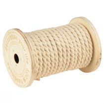 Product Cotton cord decorative cord cream Ø5mm wooden spool with 7m each 2pcs