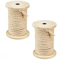 Product Cotton cord decorative cord cream Ø5mm wooden spool with 7m each 2pcs