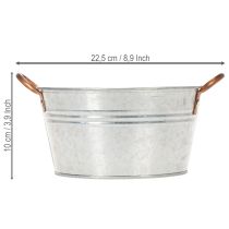 Product Round flower bowl with handles, metal bowl Ø17.5cm H9cm