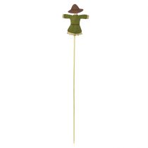 Product Flower stick scarecrow wood decoration colored H8cm 12 pcs
