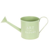 Product Flower pot, decorative watering can, mint green zinc planter, Ø16.5cm