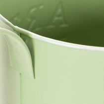 Product Flower pot, decorative watering can, mint green zinc planter, Ø16.5cm