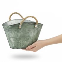 Product Flower pot with jute handles, metal handbag, 31×20×17cm