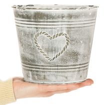 Product Shabby Chic Flower Pot, Metal Planter, Heart-Shaped, Ø17.5cm, H15.5cm