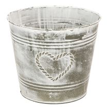 Product Shabby Chic metal flower pot with heart-shaped design, Ø22cm, H17.5cm
