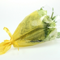 Product Flower bag jute pattern yellow L36cm W25cm - 12cm 50 pcs