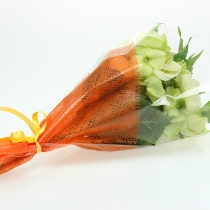 Product Flower bag jute pattern orange L40cm W12-30 50 pcs