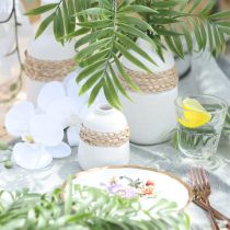 Product Flower vase white ceramic seagrass table vase H10.5cm 2pcs