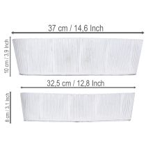 Product Oval metal bowl in white and silver, 32.5cm/37cm, set of 2.