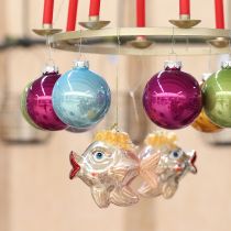 Product Christmas tree decorations fish, decorative pendants, Christmas decorations, real glass H9.5cm 2pcs