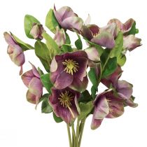 Product Christmas Roses Artificial Snow Rose Purple Flower L35cm 6 Pcs