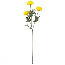 Product Dahlia Artificial Decoration Flowers Yellow Blossom L64cm 3 pcs