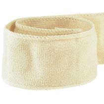 Product Decorative ribbon, velvet ribbon, ornamental ribbon, beige, 50mm wide, 8m long