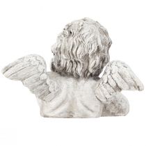 Product Decorative angel figure polyresin grave decoration grey white H6cm 3 pcs