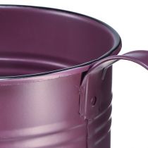 Product Decorative watering can, purple metal planter, Ø13.5cm H12.5cm