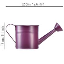 Product Decorative watering can, purple metal planter, Ø13.5cm H12.5cm