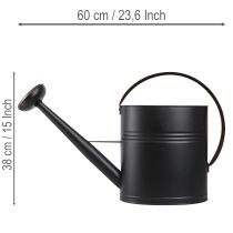 Product Decorative vintage metal watering can, black and olive green, 60x19x38cm, eye-catching for balcony or conservatory