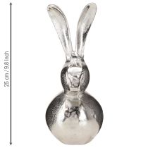 Product Metal Easter Bunny Round Silver coloured Ø12cm H25cm